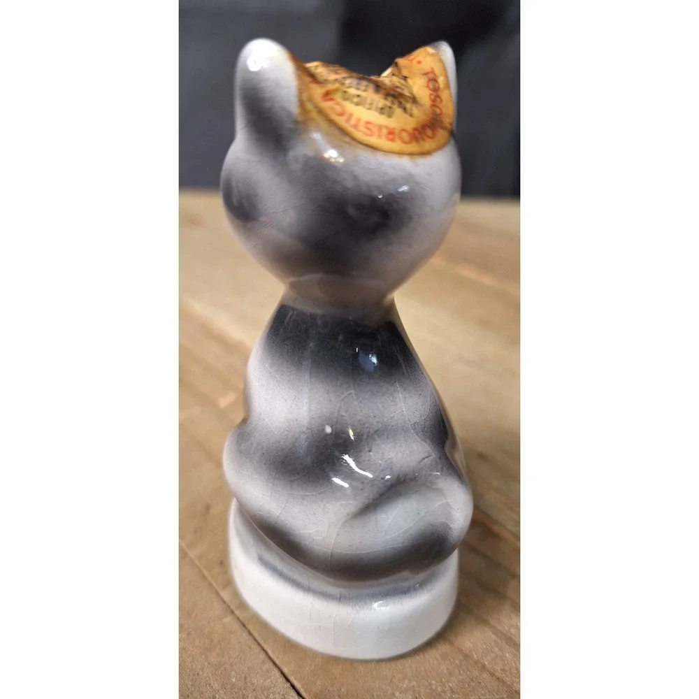Vintage Grappa Lucia Tosco Liquoristica Ceramic Cat Mini Decanter Italy Firenze